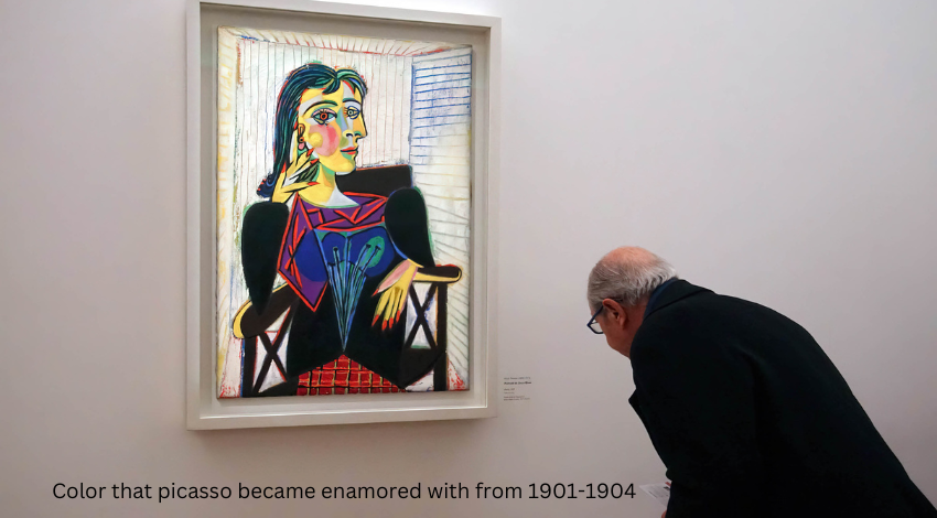 color that picasso became enamored with from 1901-1904
